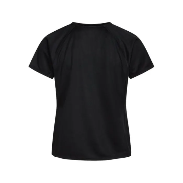 Zebdia T-shirt Et Manches Longues Running^Chest Print Sports SS Tee Noir